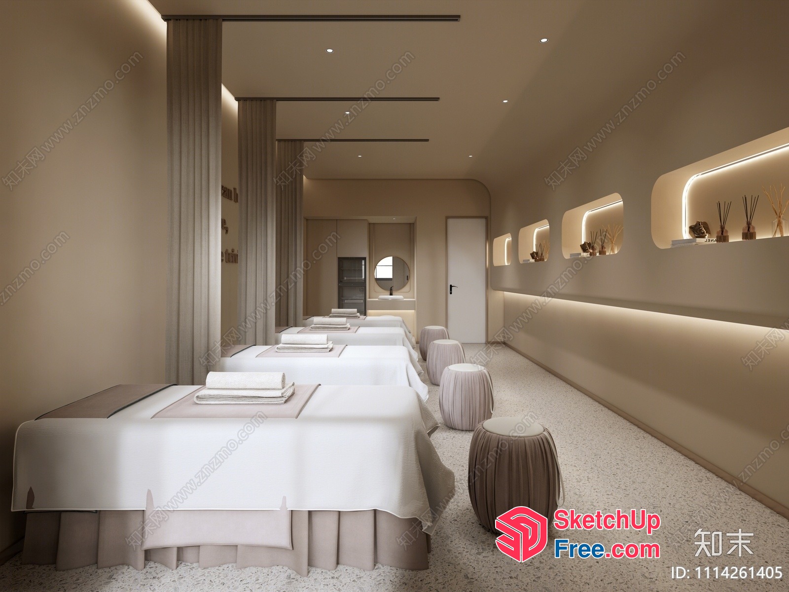 Modern Minimalist Spa Interior 3D SketchUp File