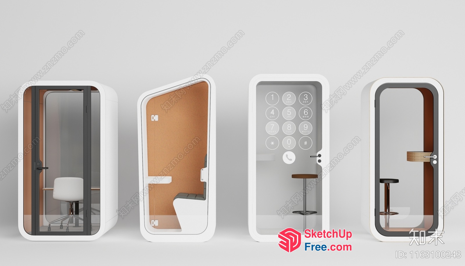Soundproof Phone Booth 3D SketchUp File