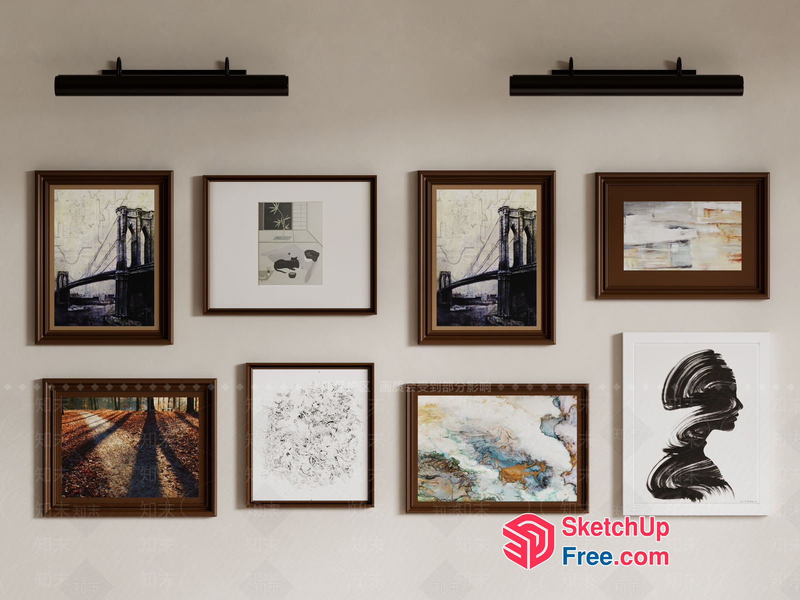 Elegant Framed Artwork Collection 3D SketchUp File