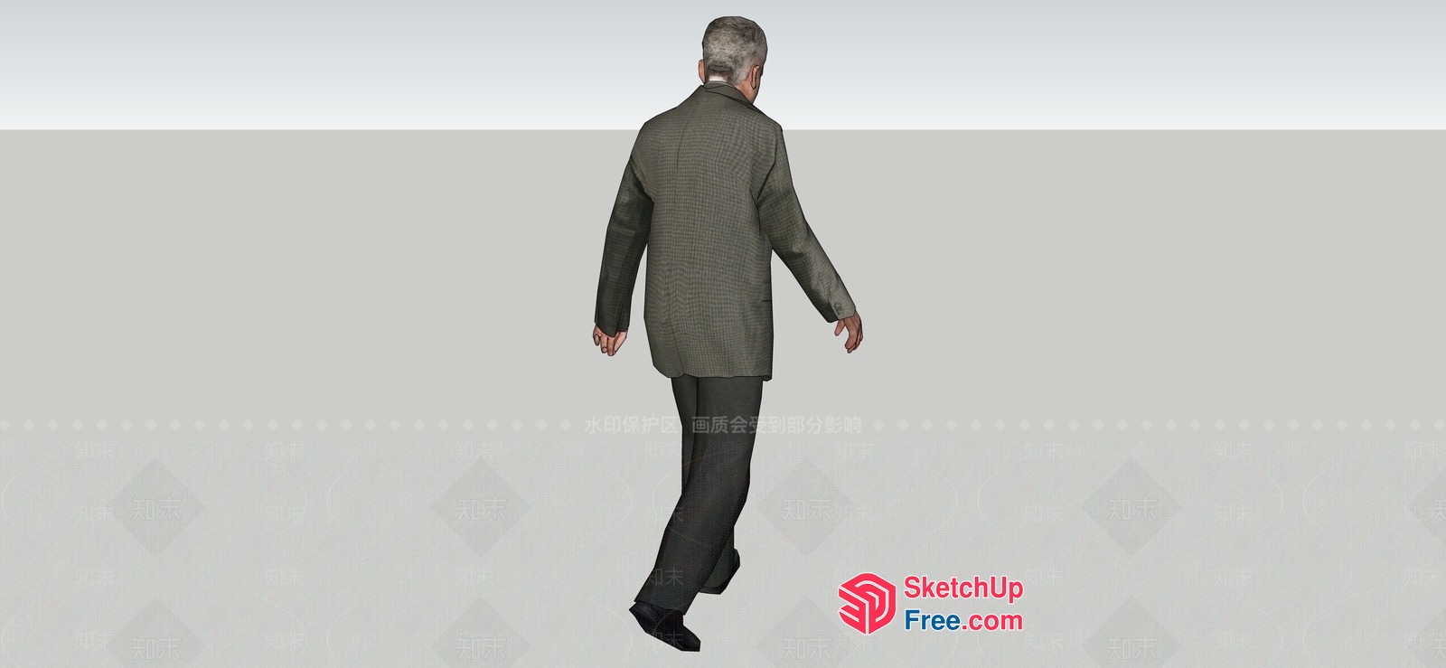 Man In A Suit Walking Away 3D SketchUp File