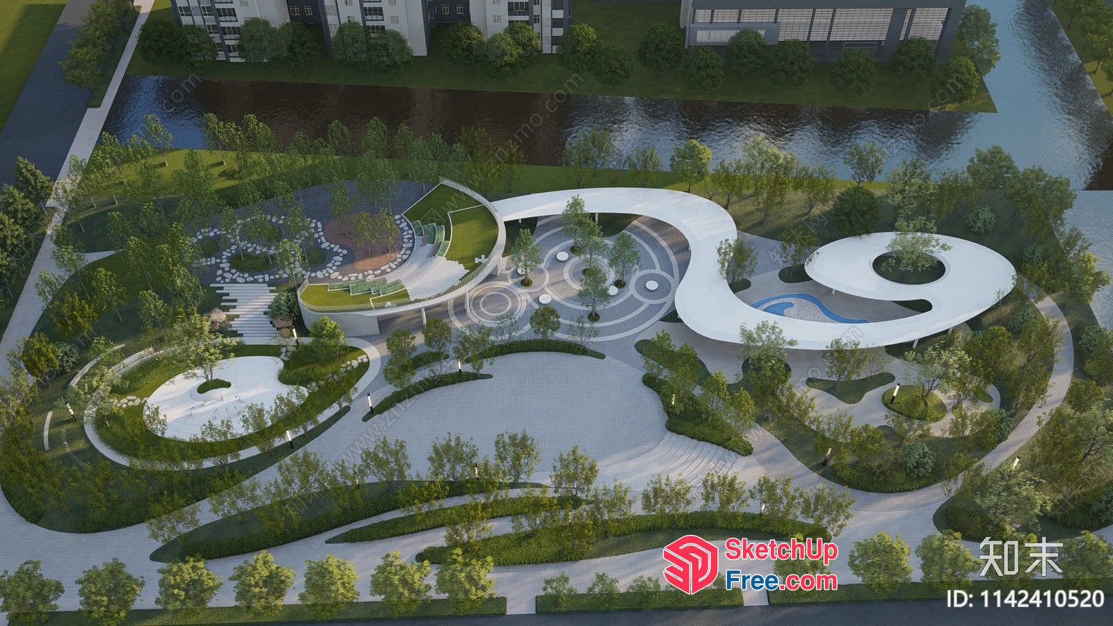 Serene Modern Oasis 3D SketchUp File Serene Modern Oasis 3D SketchUp File