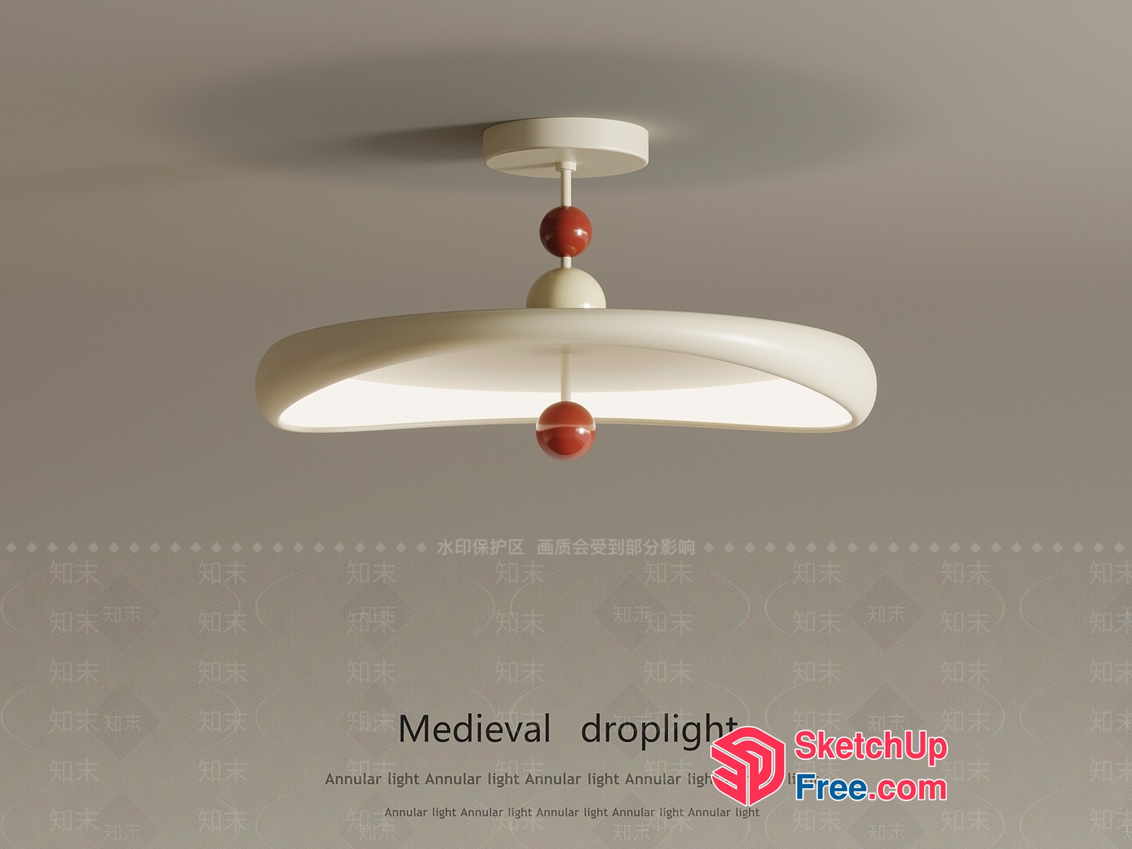 Medieval Droplight Ceiling Light 3D SketchUp File