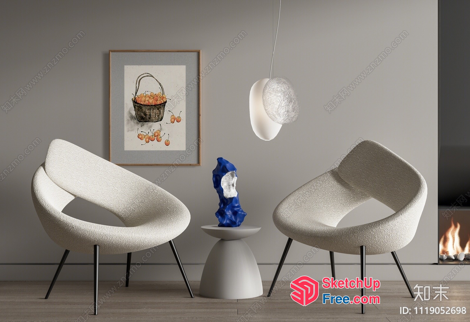 Minimalist Style Modern Living Room Interior 3D SketchUp File