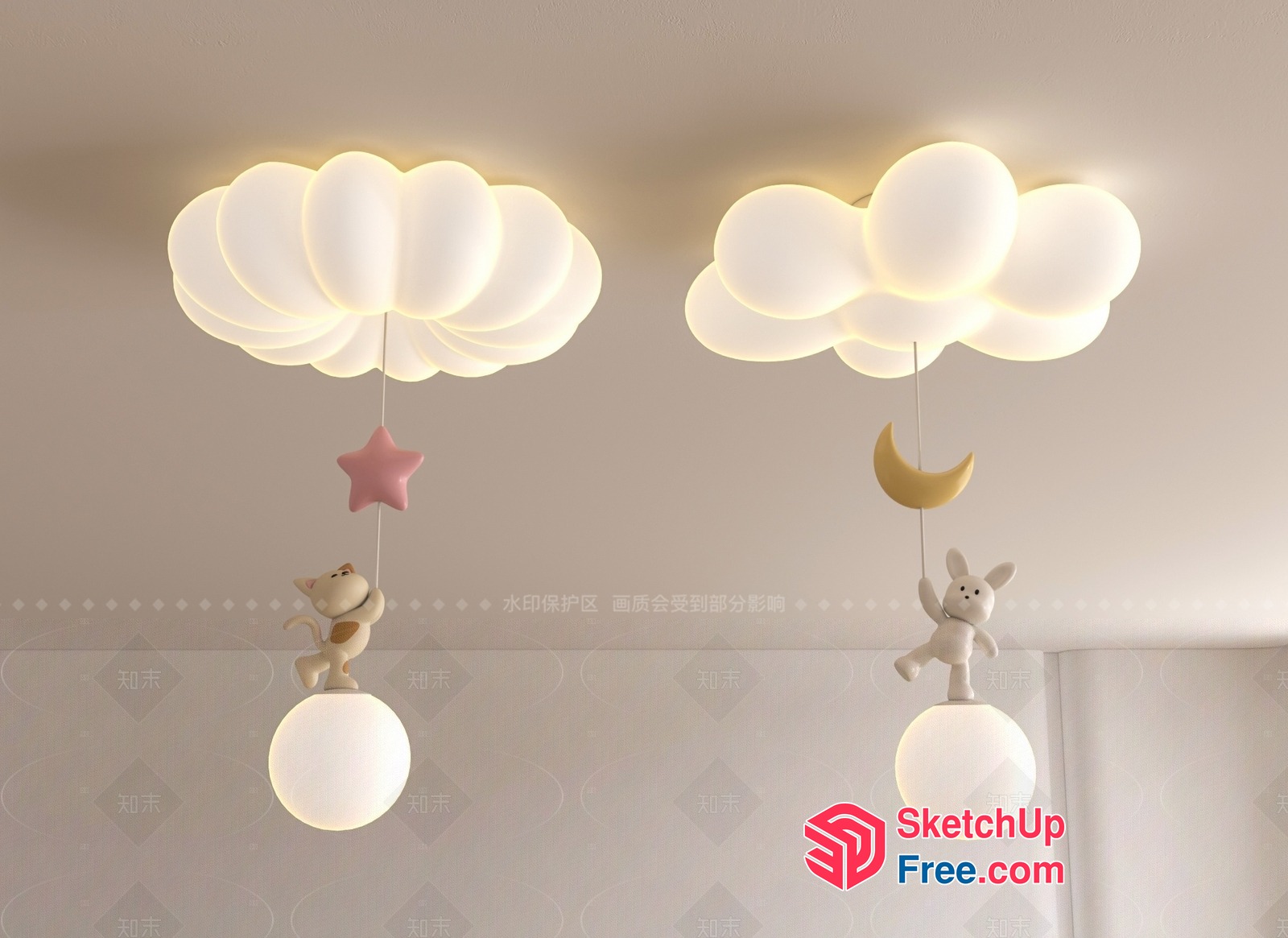 Cloudy Night Sky Ceiling Decor 3D SketchUp File