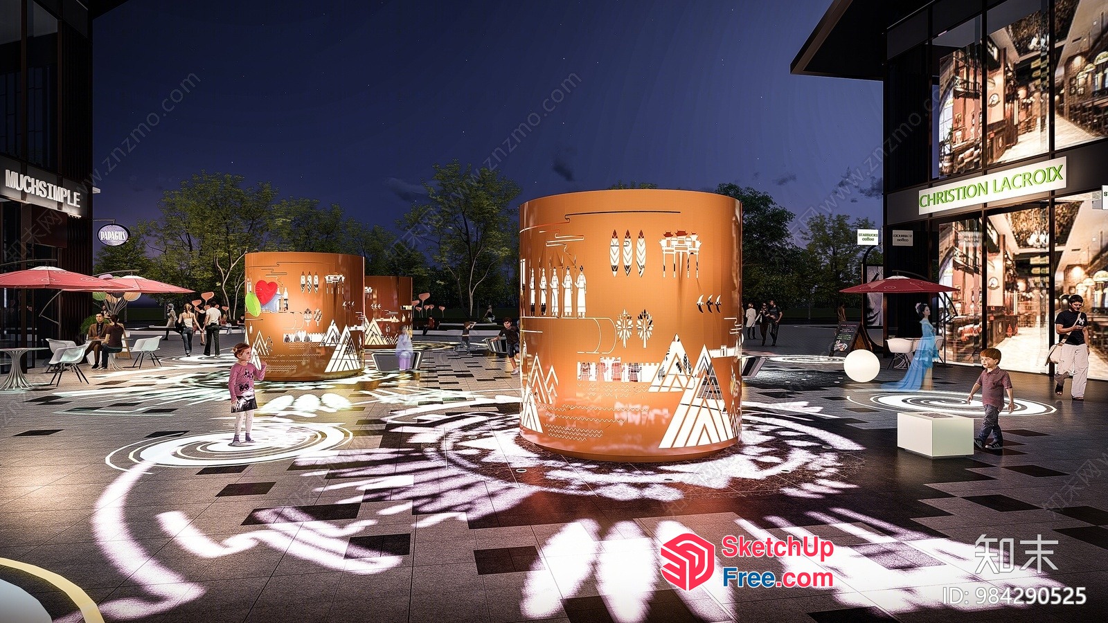 Night Market Commercial Street 3D SketchUp File