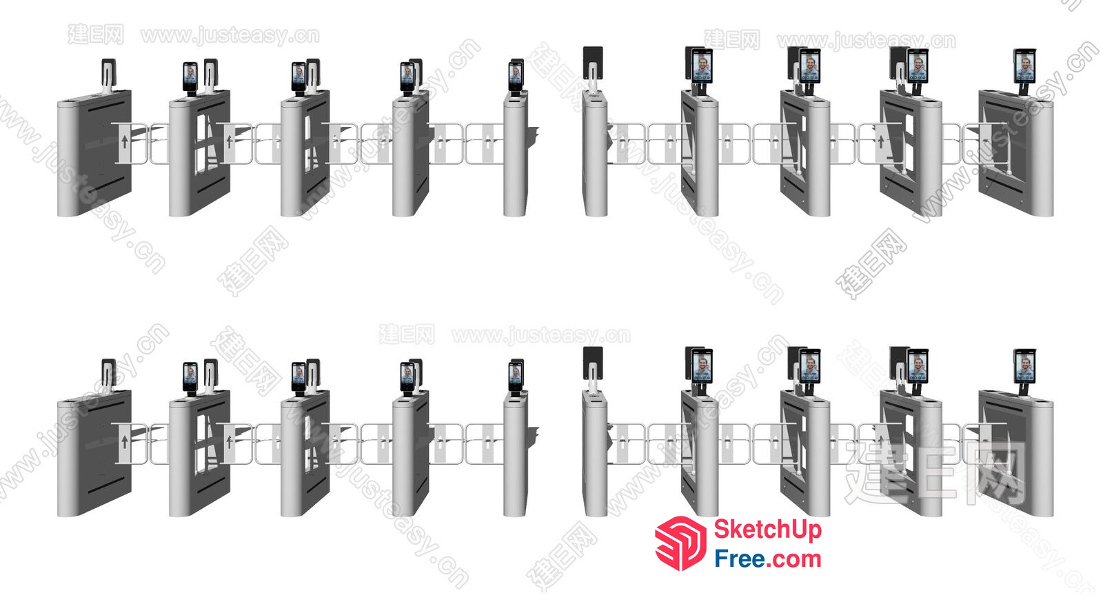 Security Checkpoint Scanner Array 3D SketchUp File
