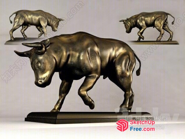 Bull Sculpture Art Piece 3D SketchUp File