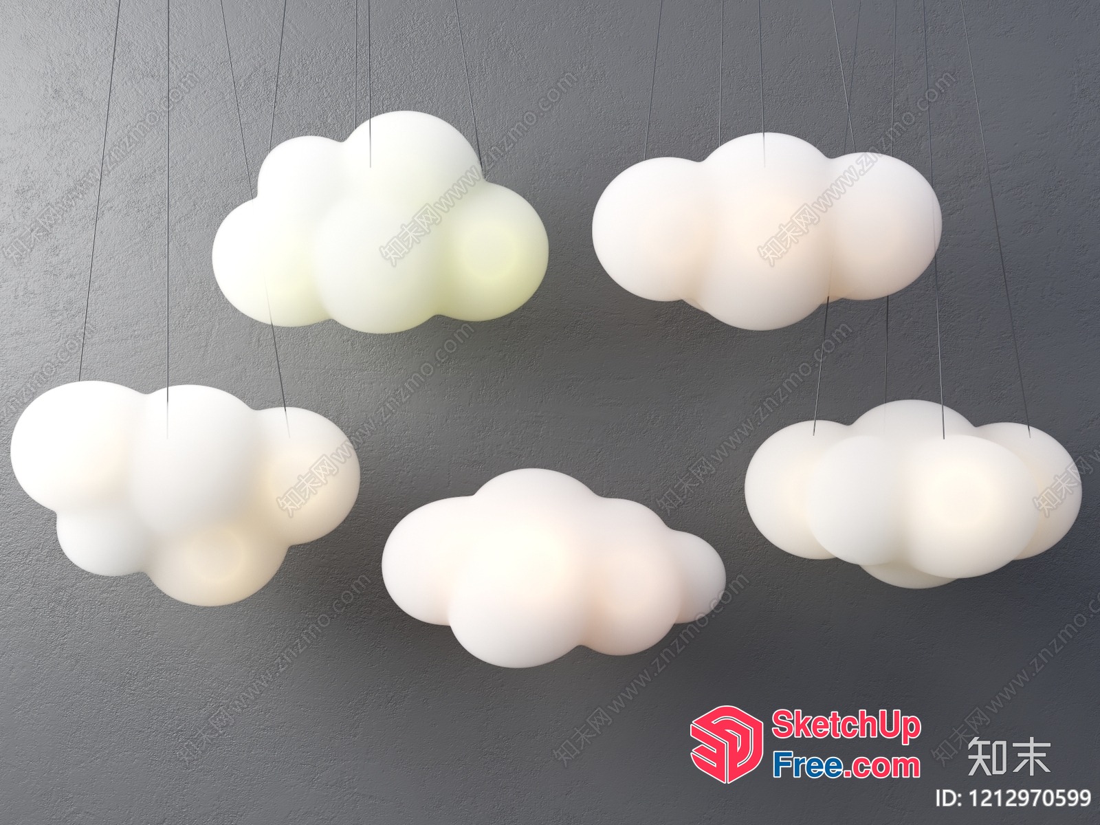 Cloudy Ceiling Lighting Fixtures 3D SketchUp File