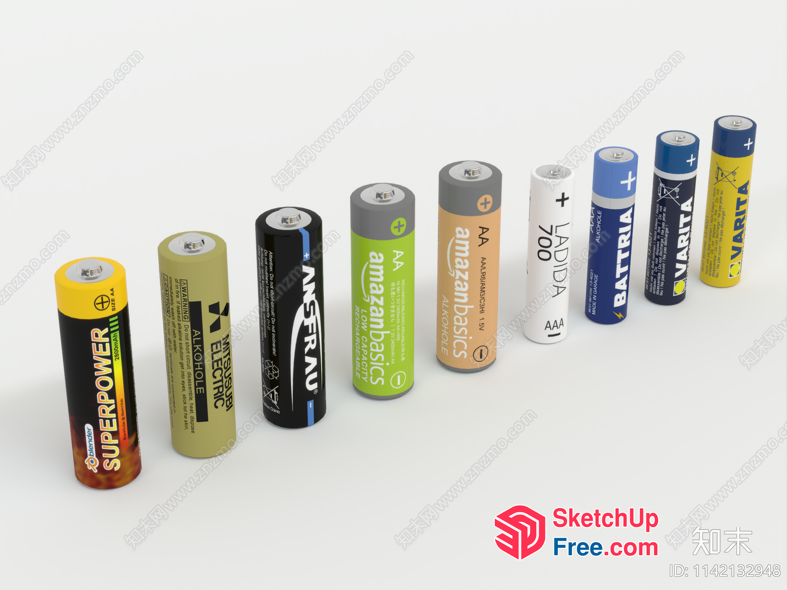Various Battery Brands And Types 3D SketchUp File