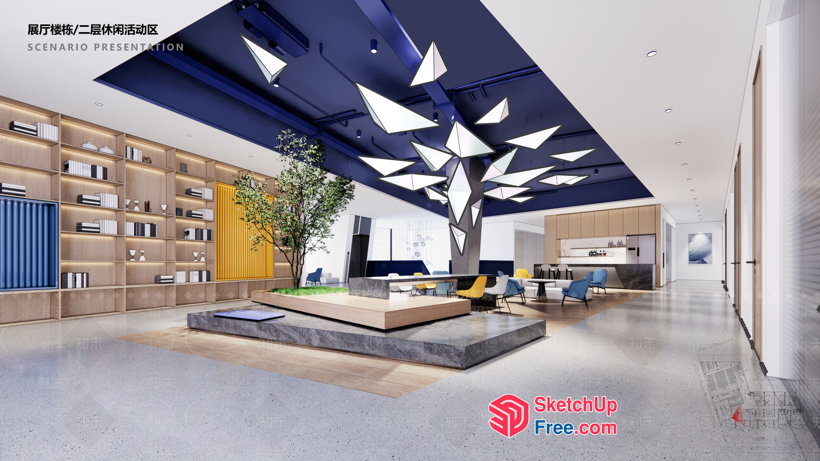 Modern Office Space With A Touch Of Nature 3D SketchUp File