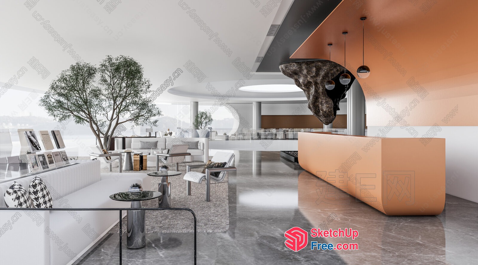Modern Minimalist Interior Design With Natural Elements 3D SketchUp File