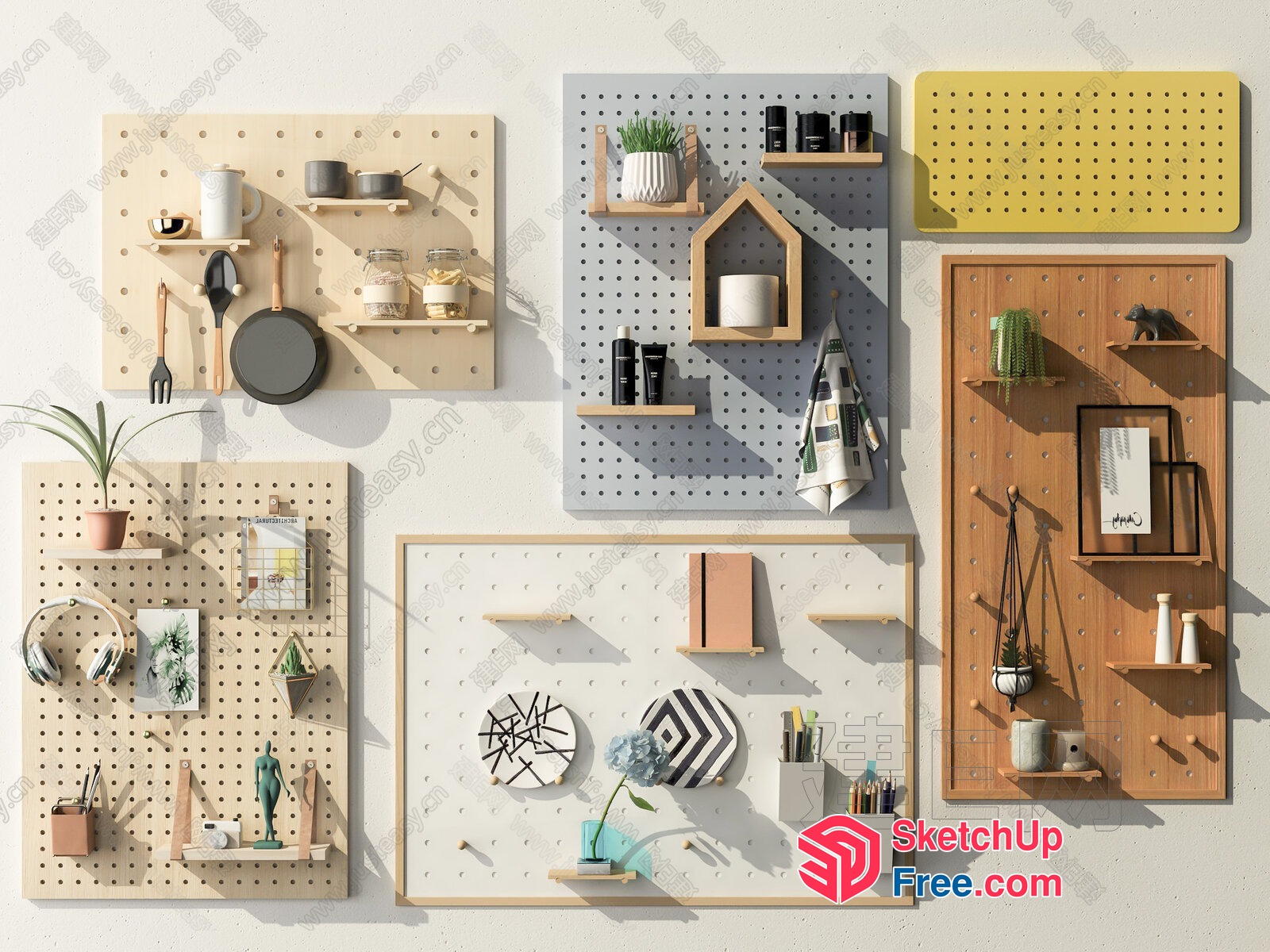 Modern Decorative Shelf Collection 3D SketchUp File