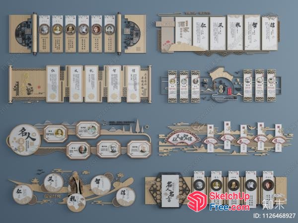 Asian-Inspired Architectural Elements 3D SketchUp File
