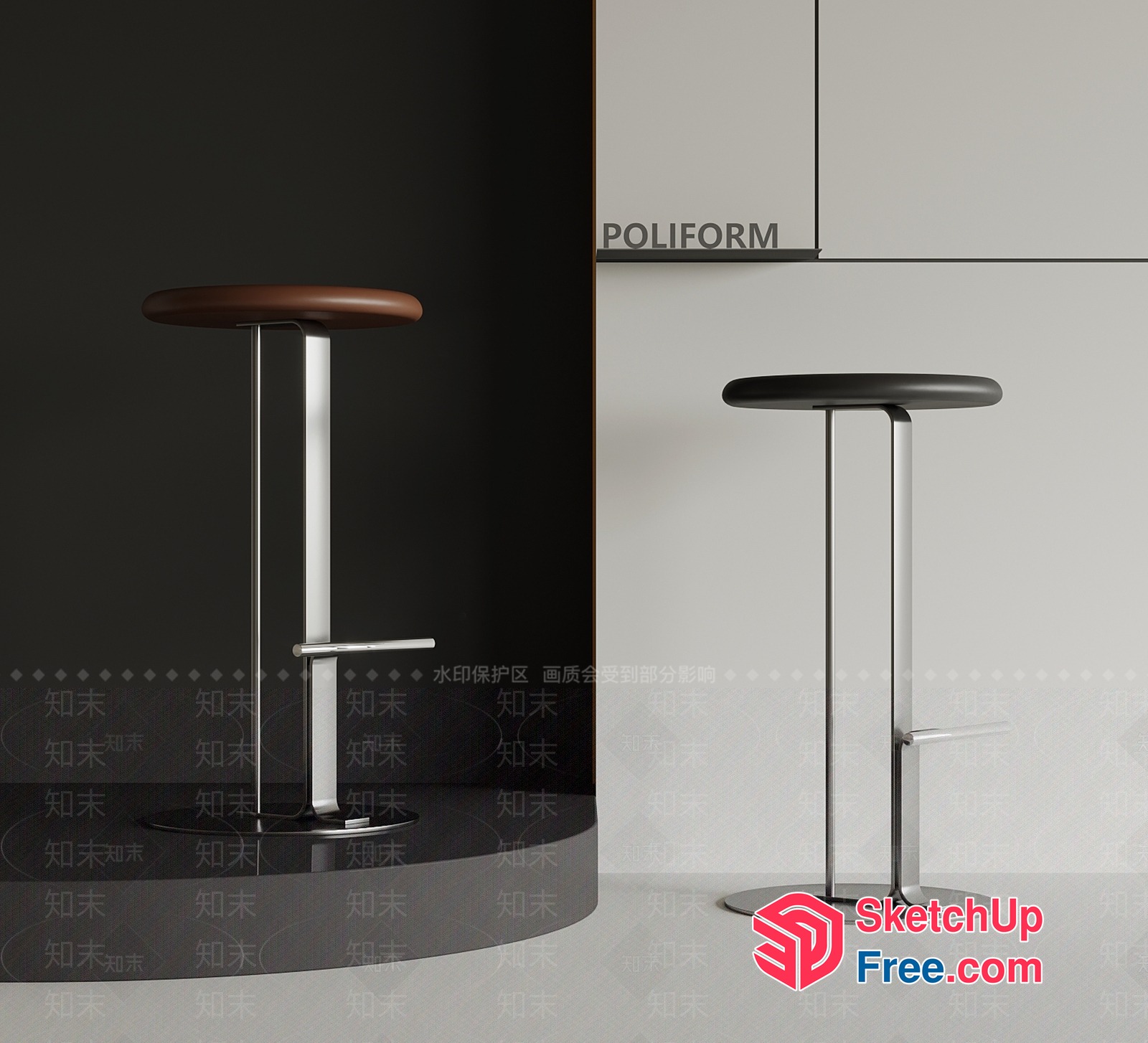 Modern Minimalist Bar Stools With Sleek Design 3D SketchUp File