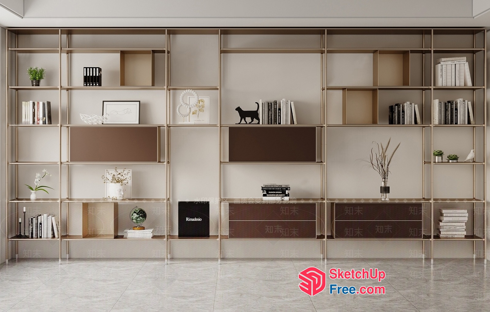 Modern Minimalist Bookcase Collection 3D SketchUp File