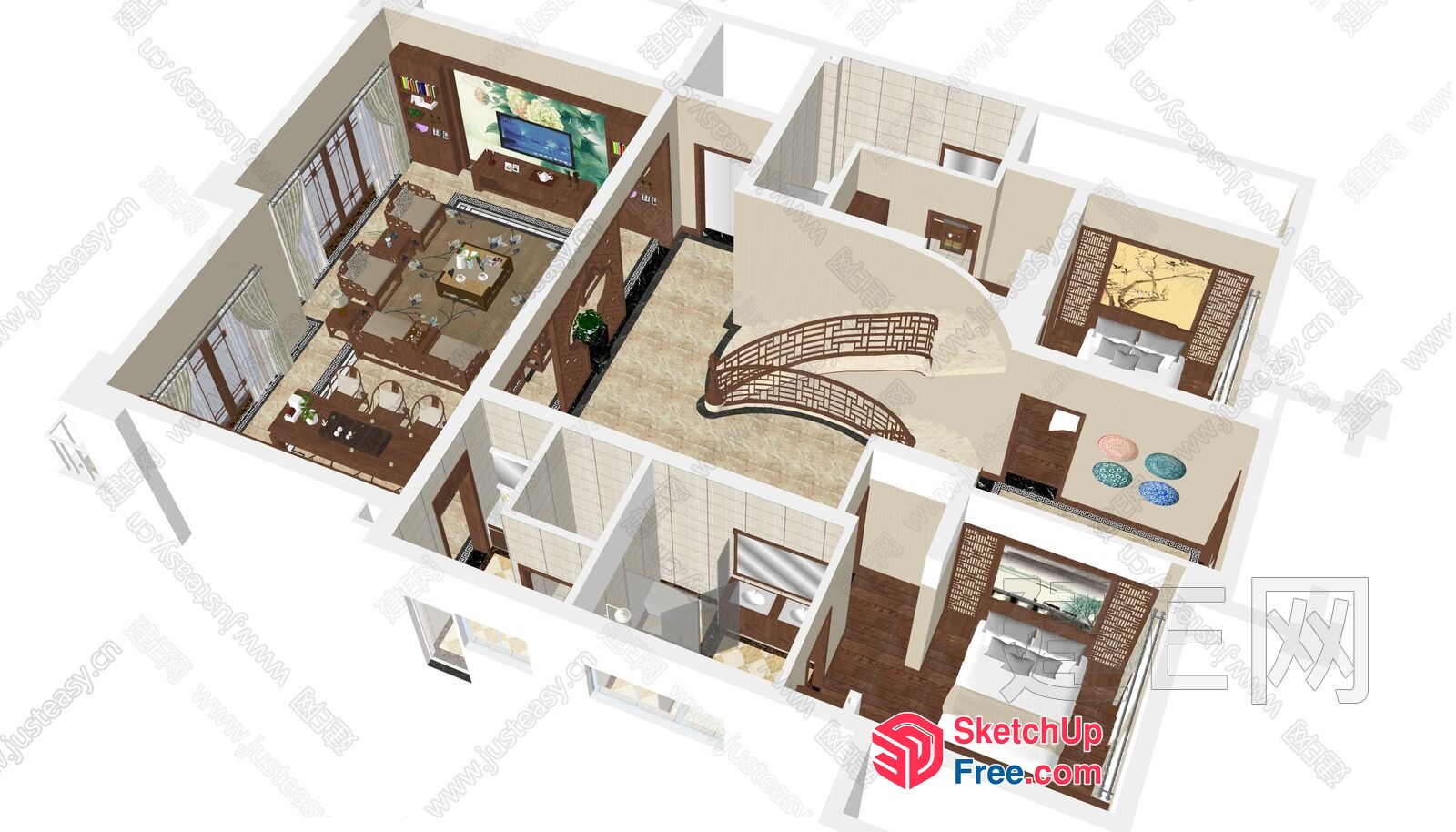 Japanese Style Homestay Villa Collection 3D SketchUp File