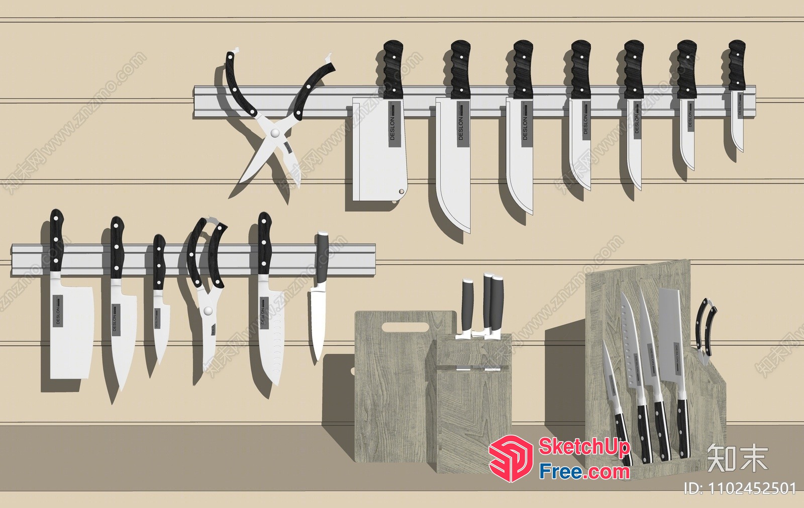 A Collection Of Knives And Scissors 3D SketchUp File