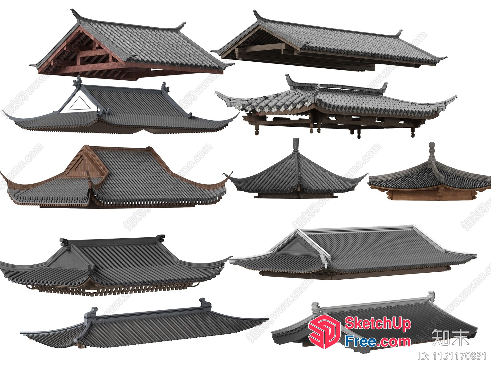 Traditional Asian Roof Styles 3D SketchUp File