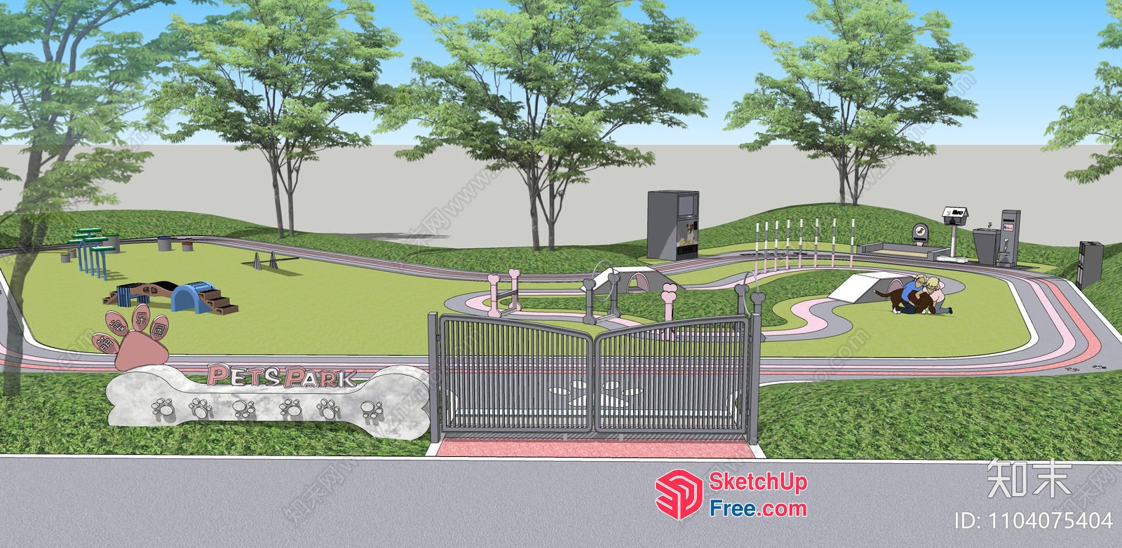 Pet-Friendly Outdoor Space 3D SketchUp File