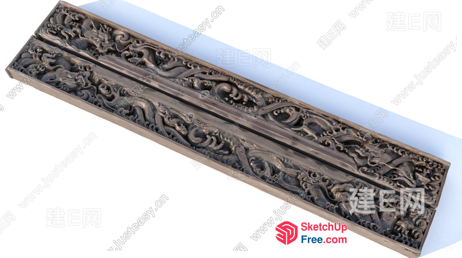Intricate Carved Wooden Decorative Panel 3D SketchUp File