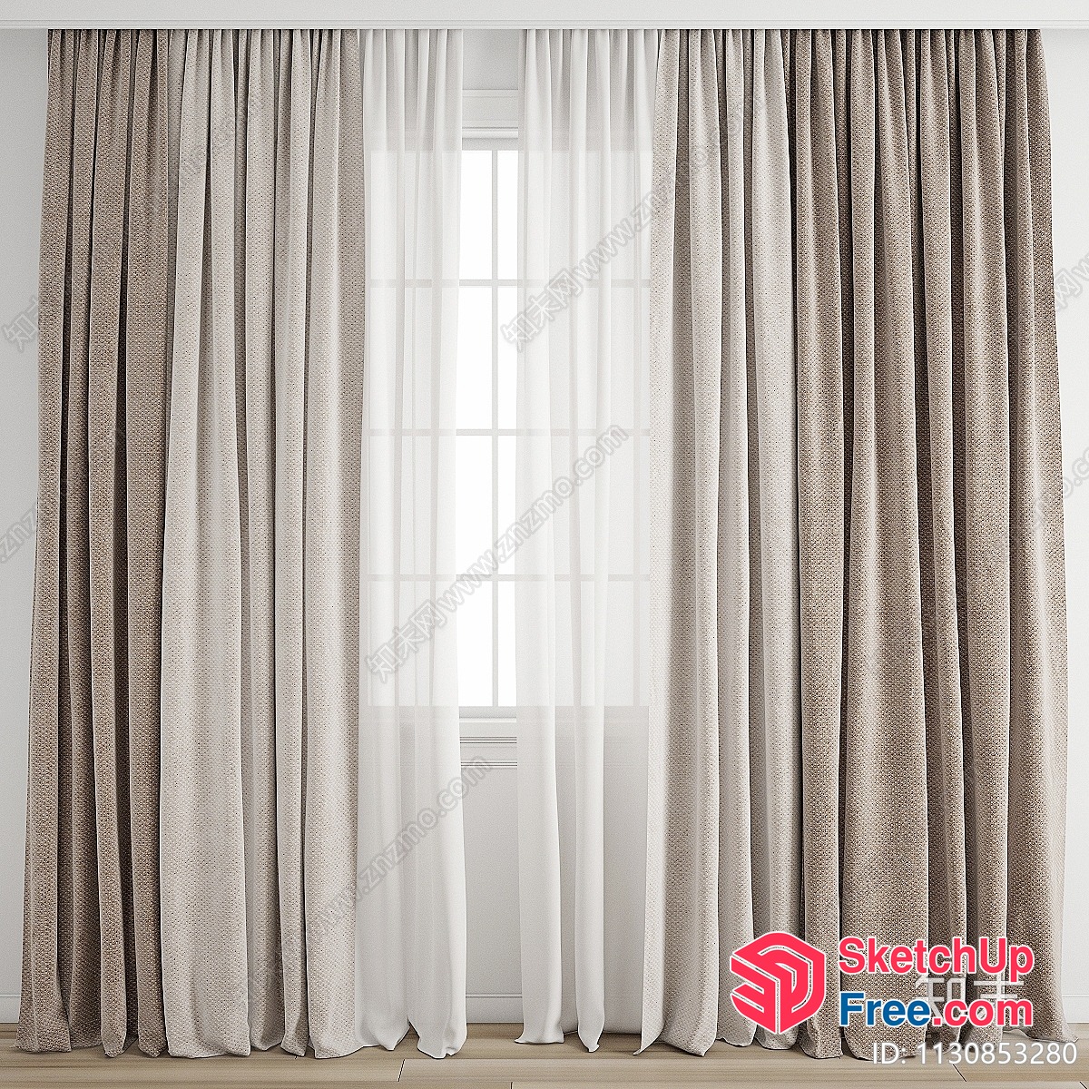 Elegant And Modern Curtain Design 3D SketchUp File