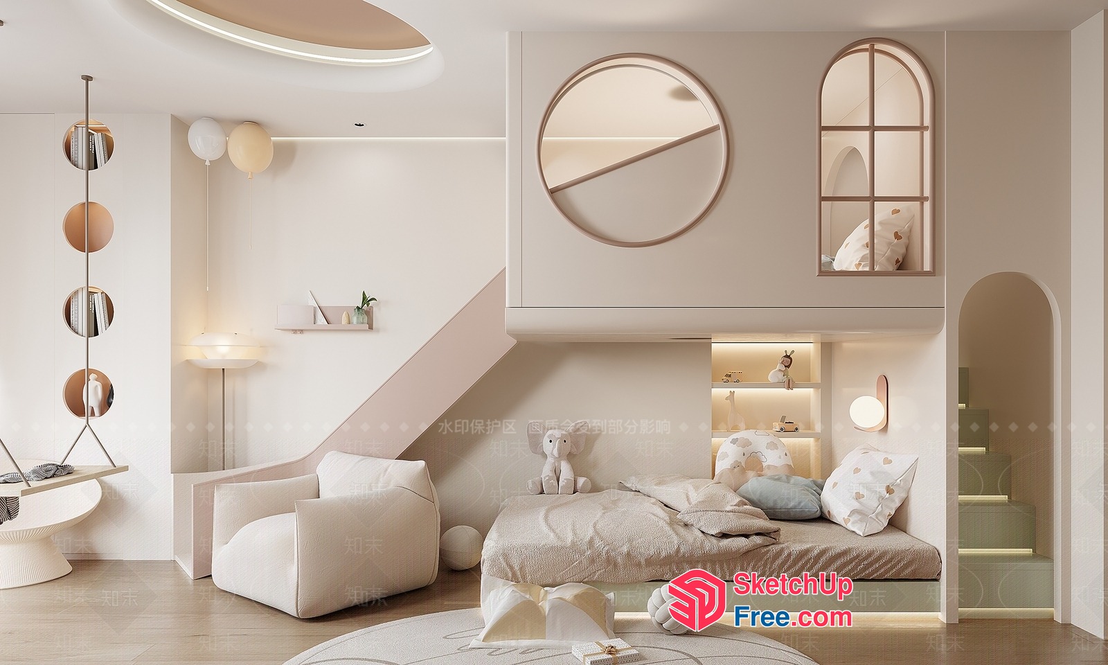 Elegant And Serene Minimalist Bedroom 3D SketchUp File