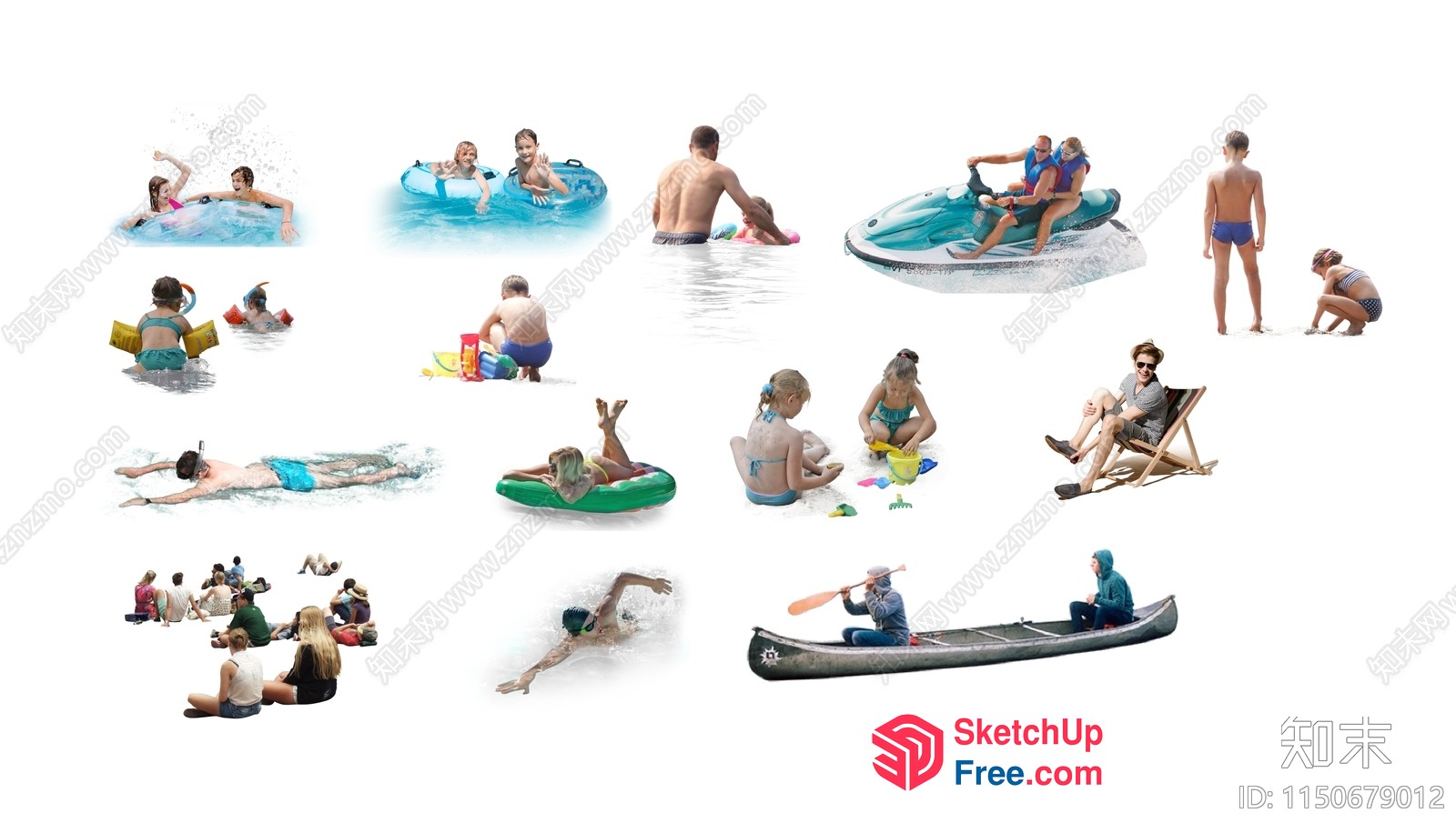 People Engaging In Water Activities 3D SketchUp File
