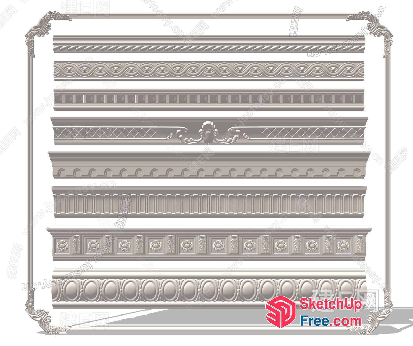 Ornate Moulding Collection 3D SketchUp File