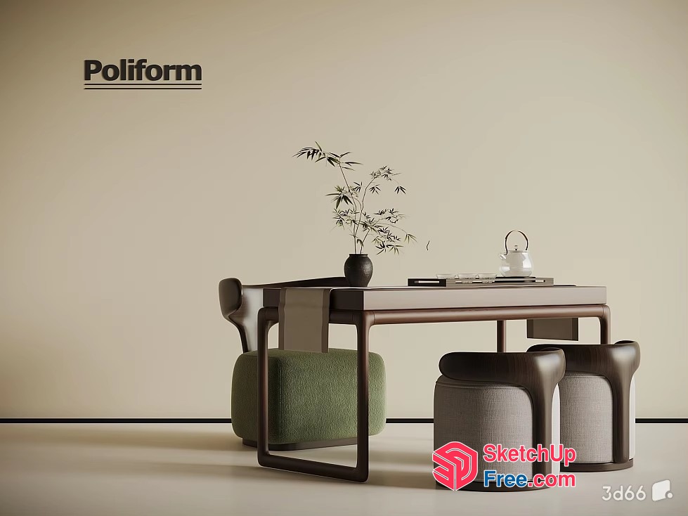 Modern Japanese-Style Interior 3D SketchUp File