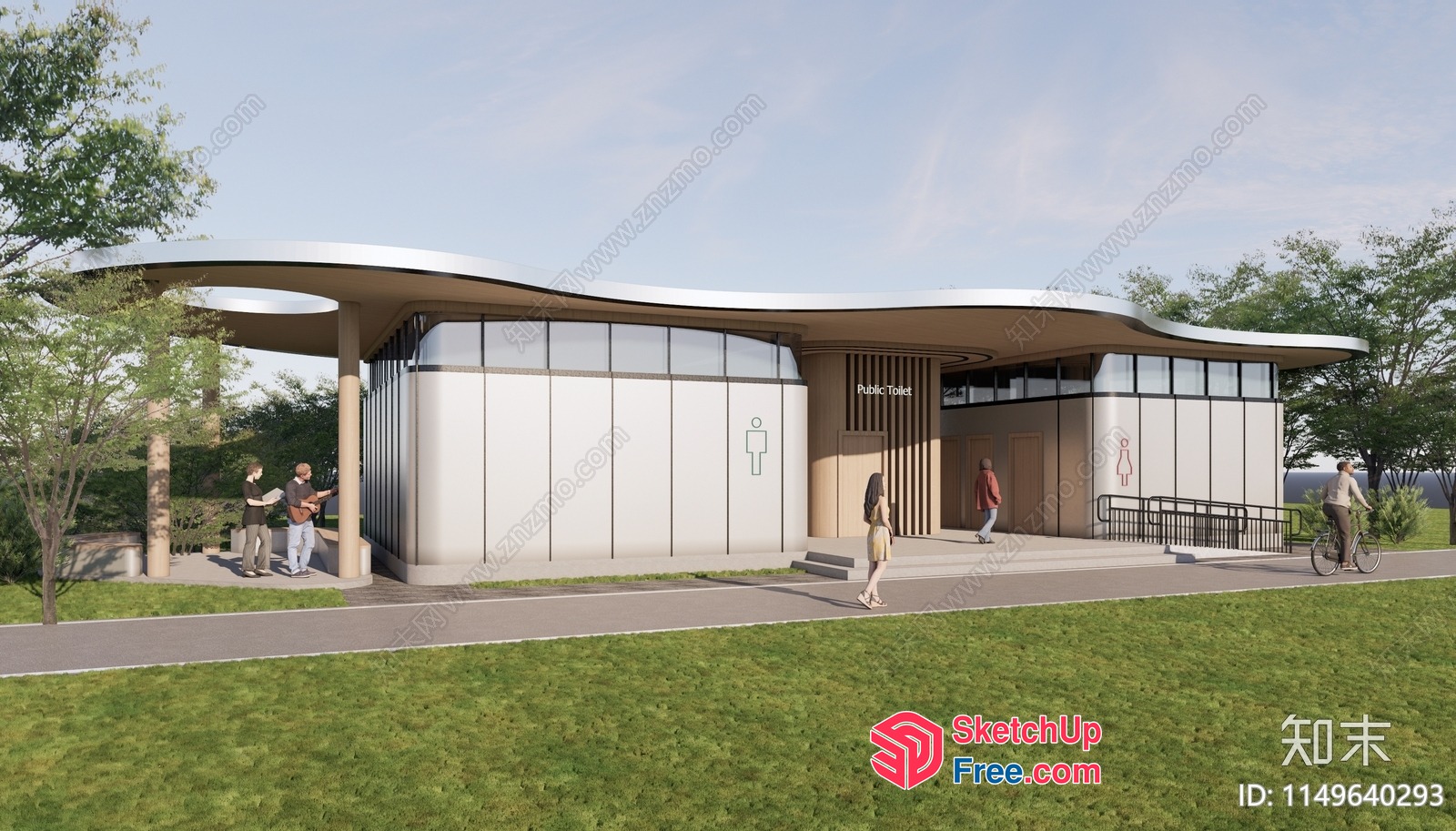 Public Restroom Building 3D SketchUp File