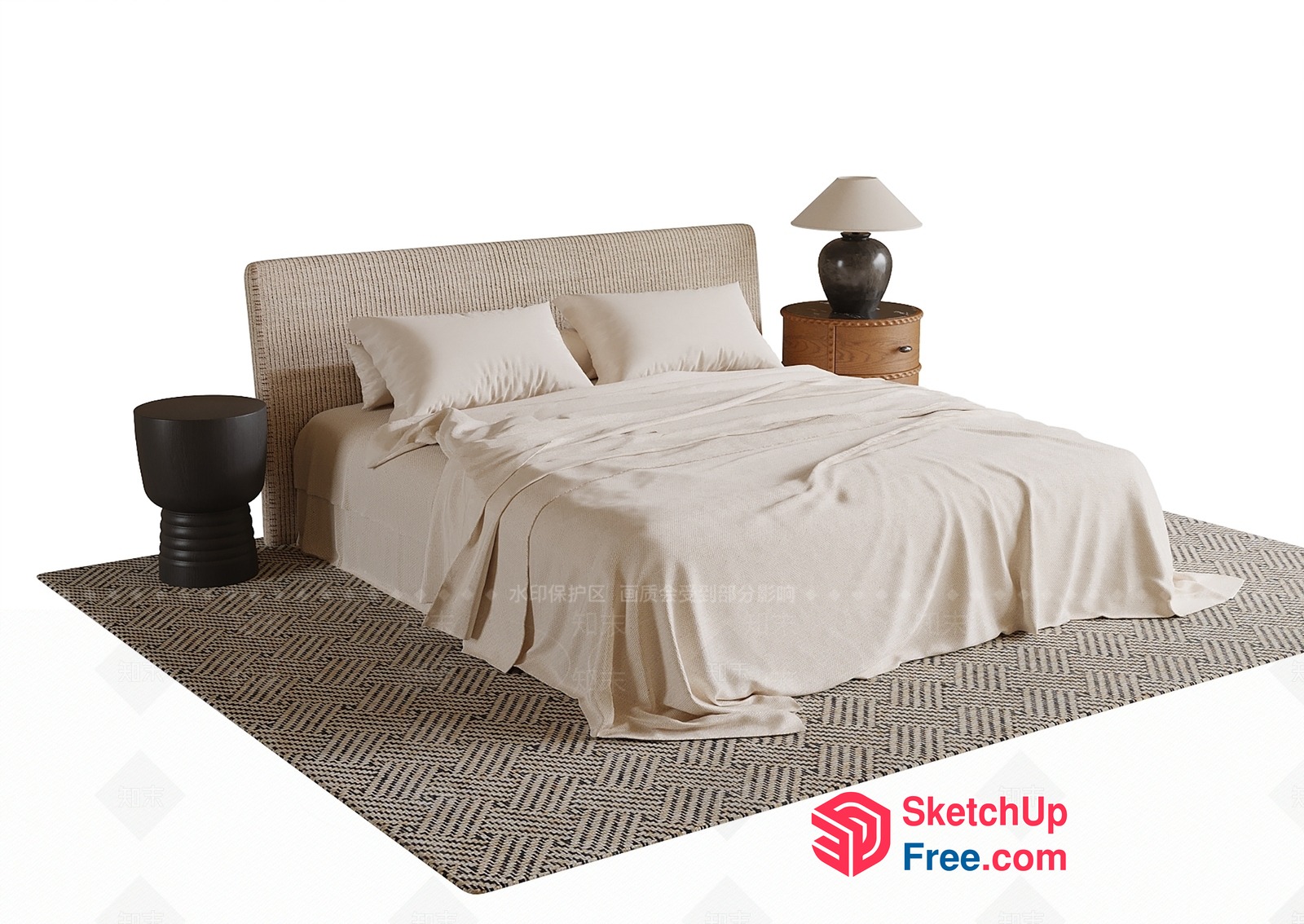 Elegant Minimalist Bedroom Design 3D SketchUp File