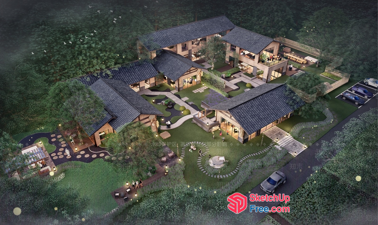 Serene And Elegant Homestay In A Lush Forest Setting 3D SketchUp File