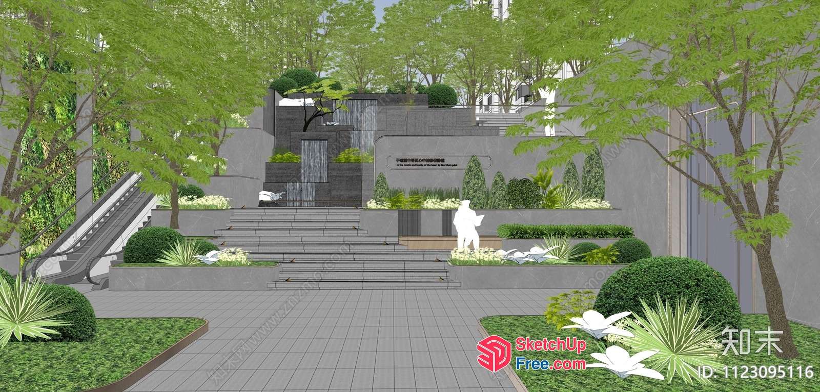 Exterior Stairway And Elevator Entrance 3D SketchUp File