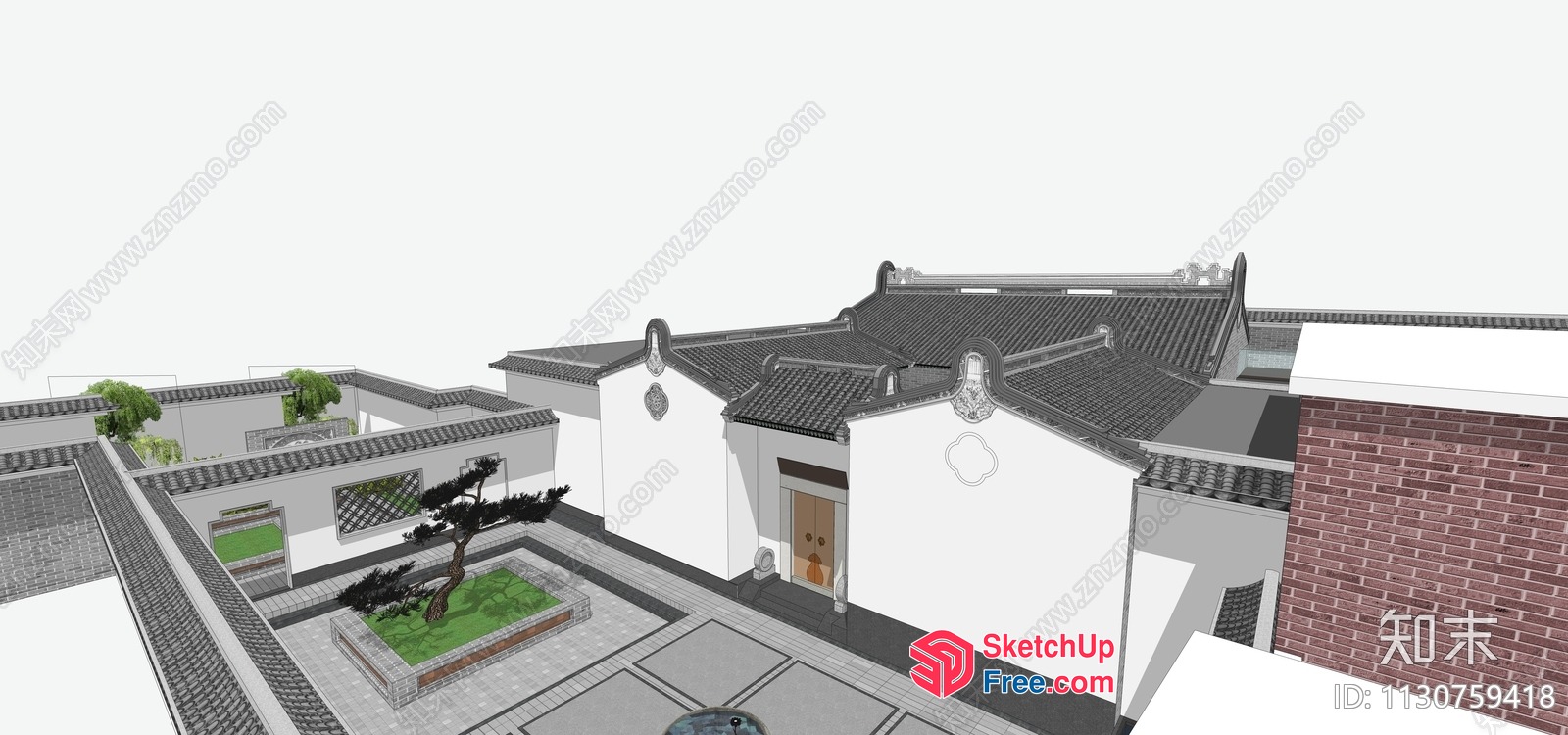 Traditional Chinese Style Exterior Villa 3D SketchUp File