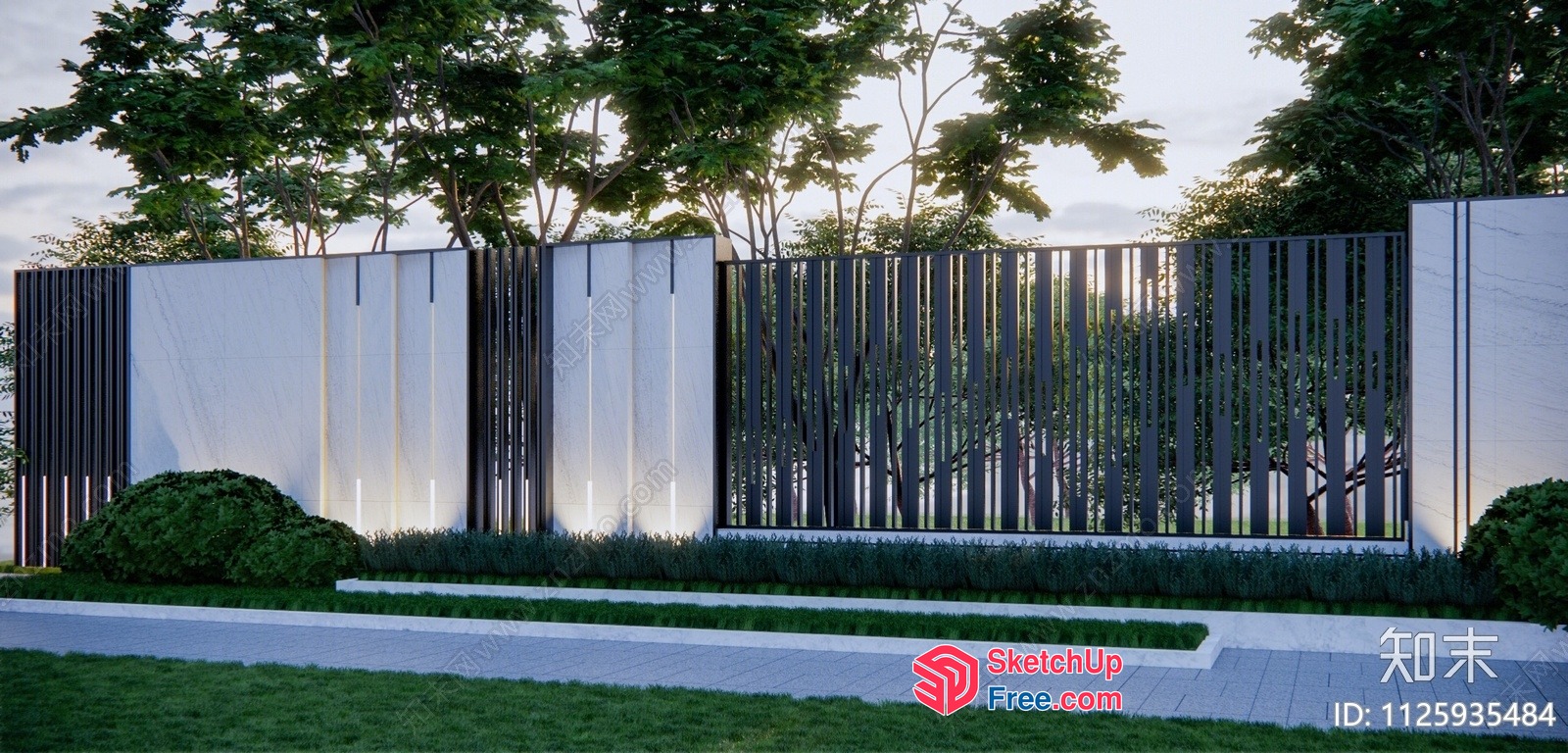 Modern Minimalist Exterior Garden 3D SketchUp File