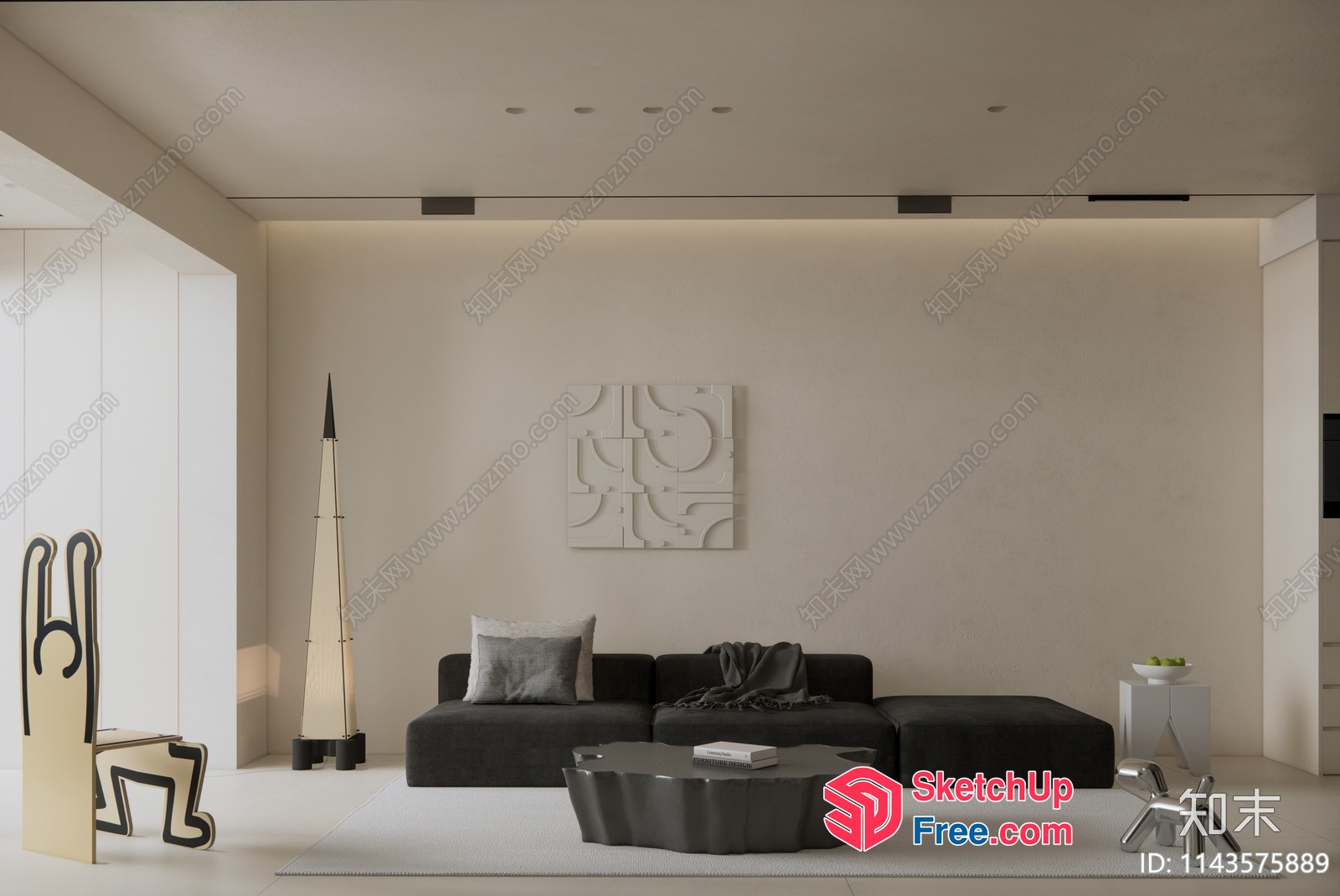 Modern Minimalist Interior With Sleek Furniture And Neutral Colors 3D SketchUp File