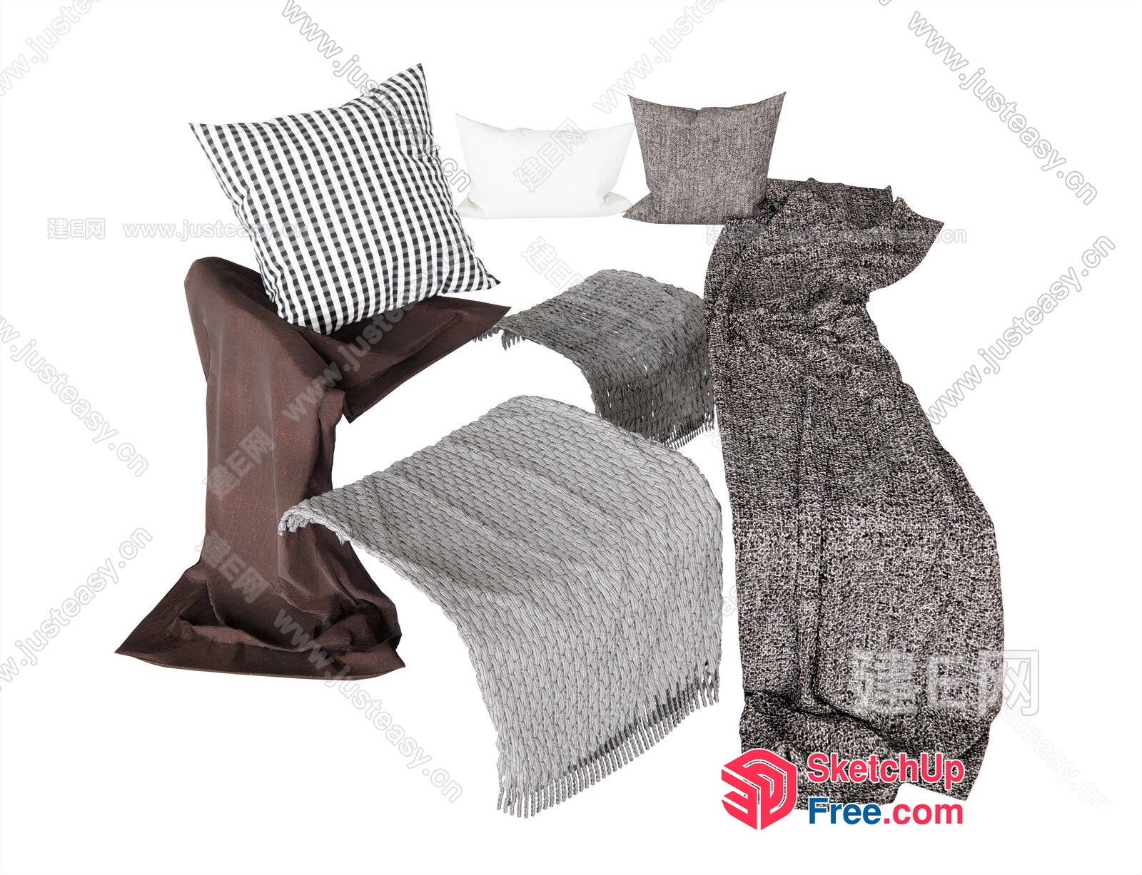 Monochrome Interior Furniture Arrangement 3D SketchUp File