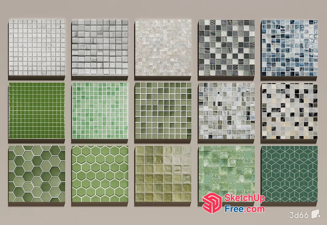 Mosaic Tile Patterns 3D SketchUp File