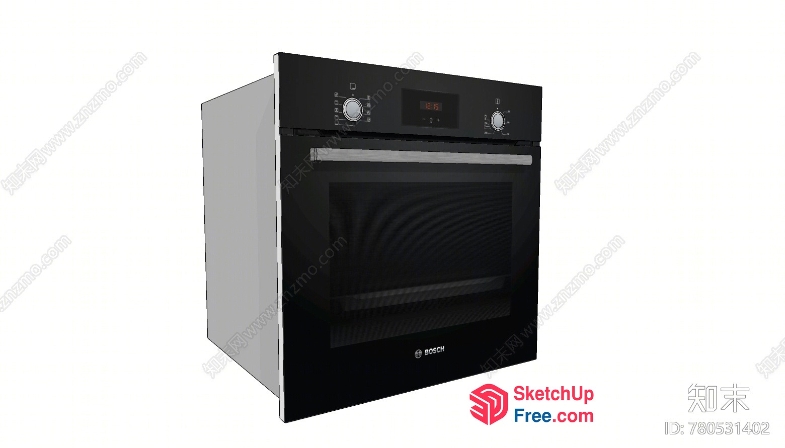 Bosch Oven With Control Panel And Display 3D SketchUp File