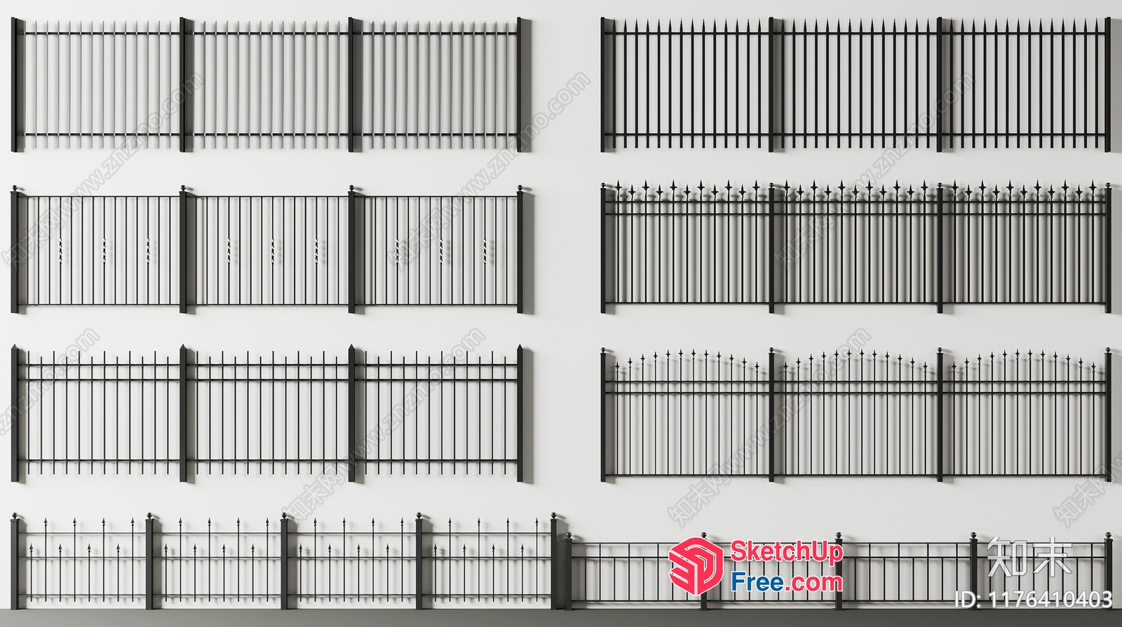 Ornate Iron Fences With Intricate Designs 3D SketchUp File