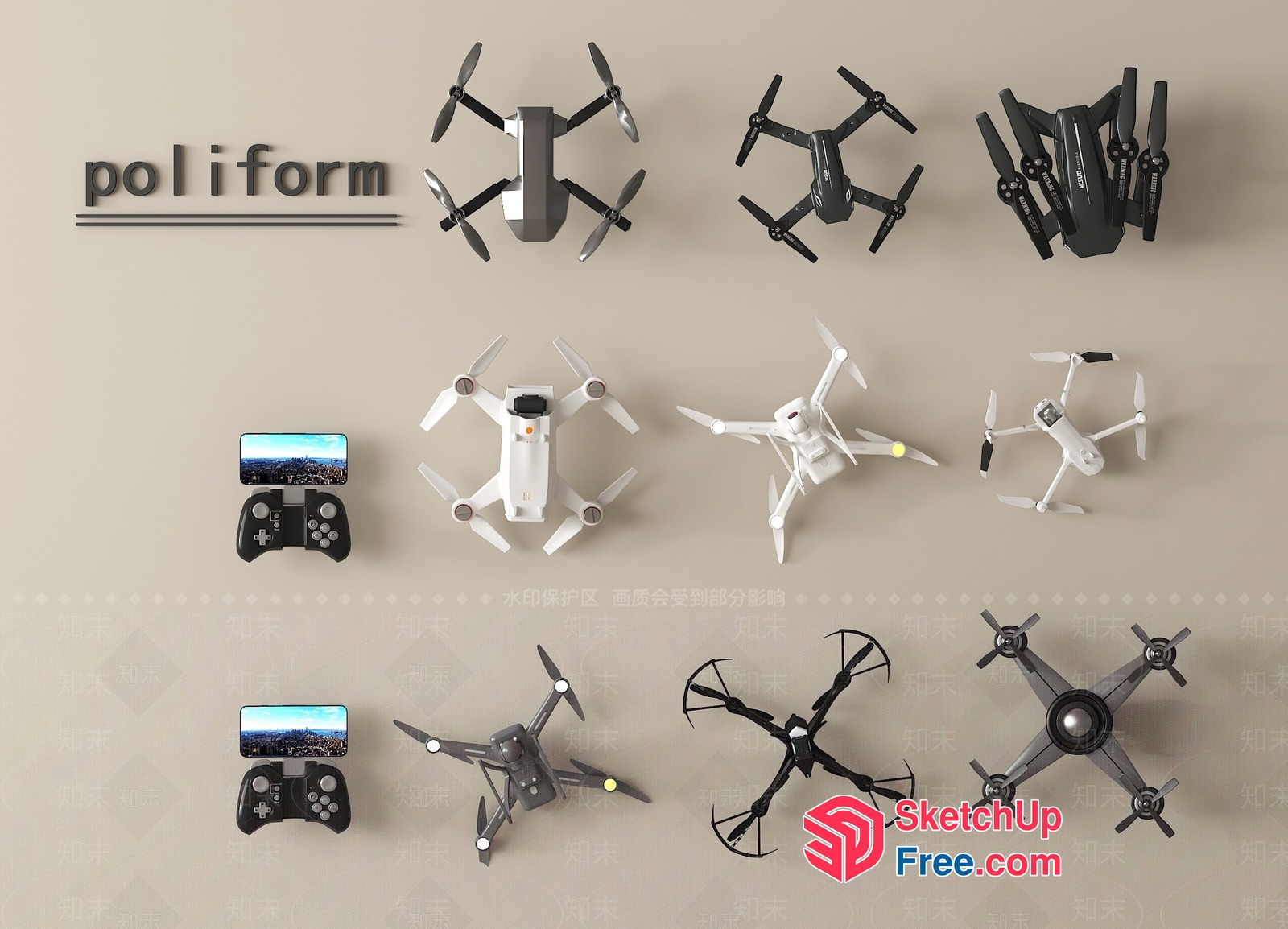Poliform Drone Display 3D SketchUp File