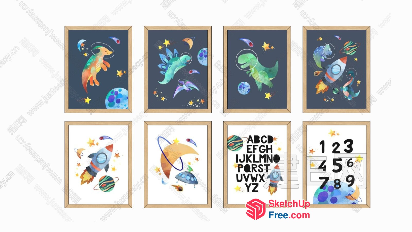 Space-Themed Artwork Collection 3D SketchUp File