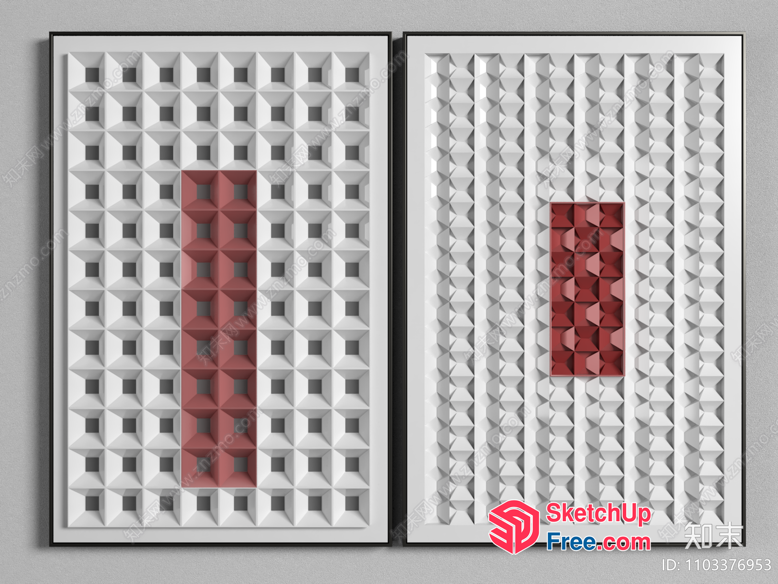 3D Geometric Wall Art 3D SketchUp File