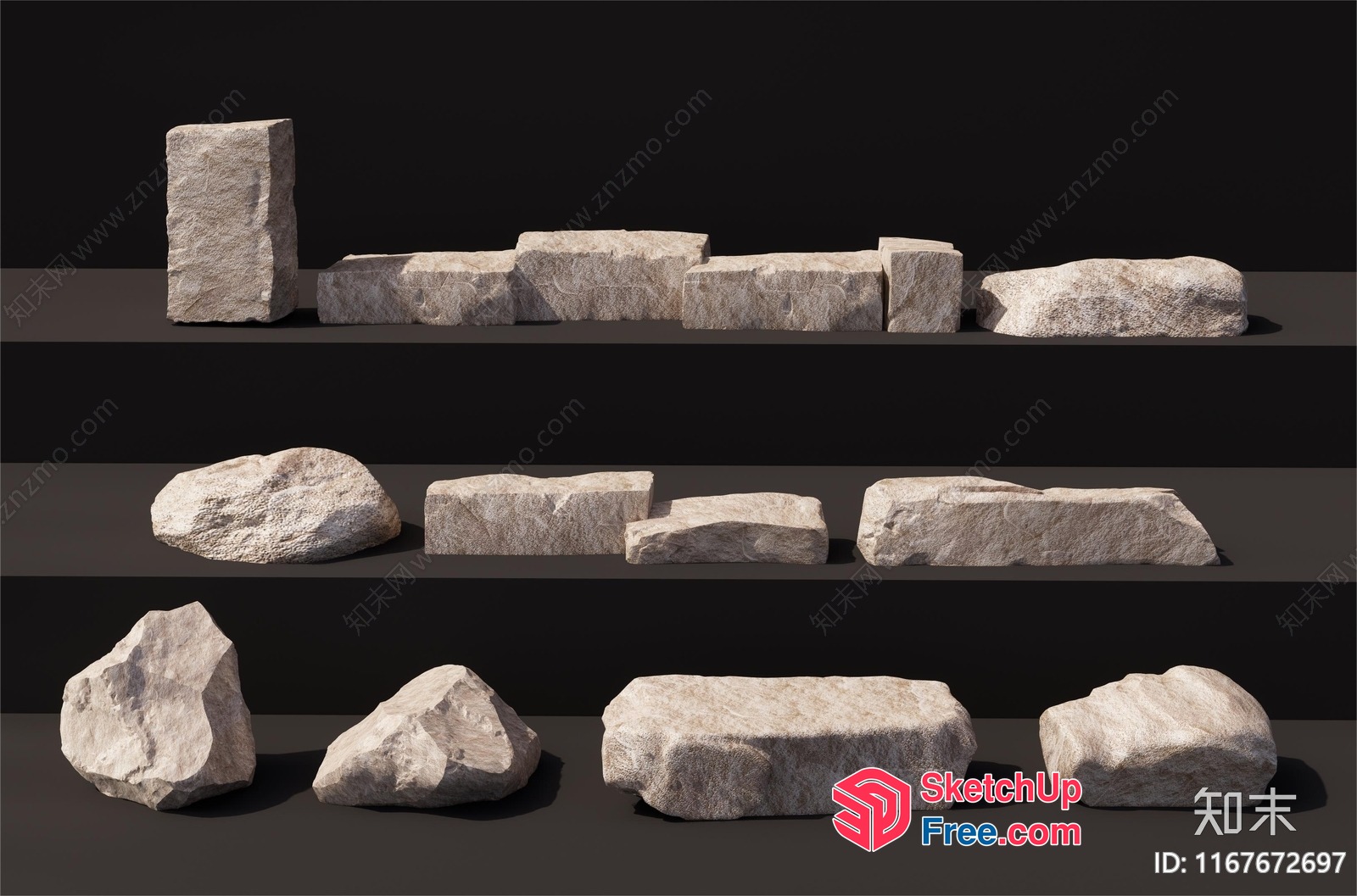 Rocky Decorative Elements 3D SketchUp File