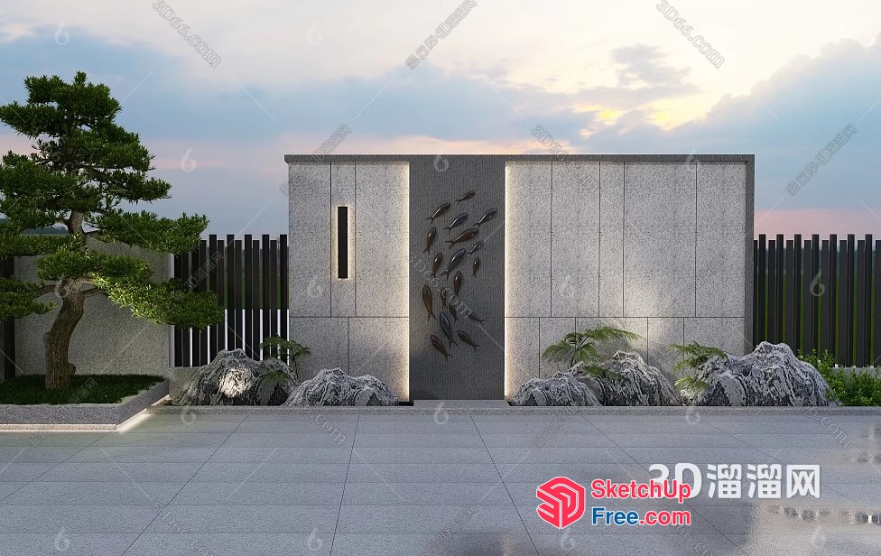Exterior Modern Style Entrance 3D SketchUp File