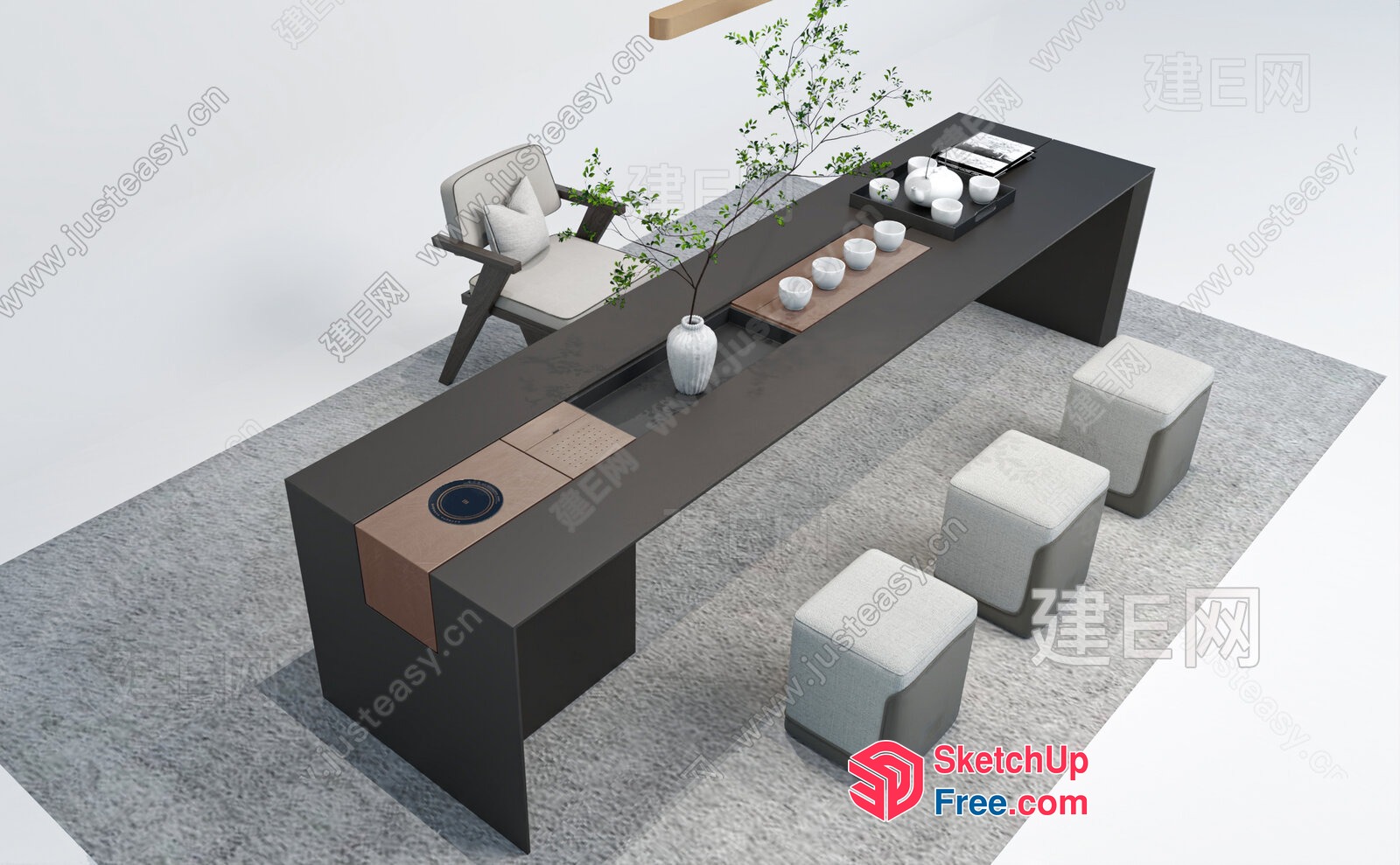 Modern Minimalist Japanese Style Interior 3D SketchUp File
