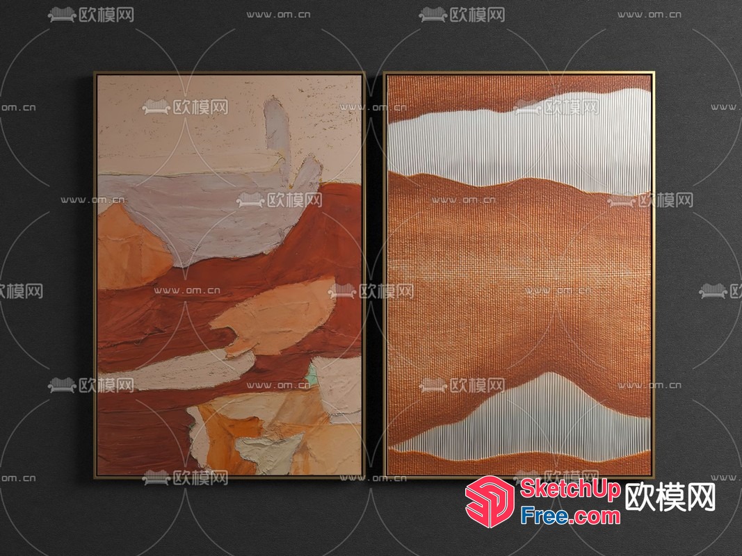 Aesthetic Desert Landscape Artwork 3D SketchUp File