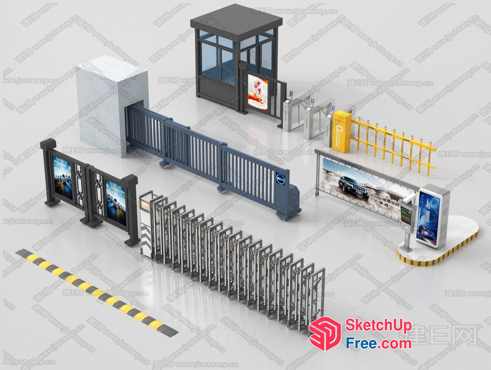Entrance And Exit Gate 3D SketchUp File