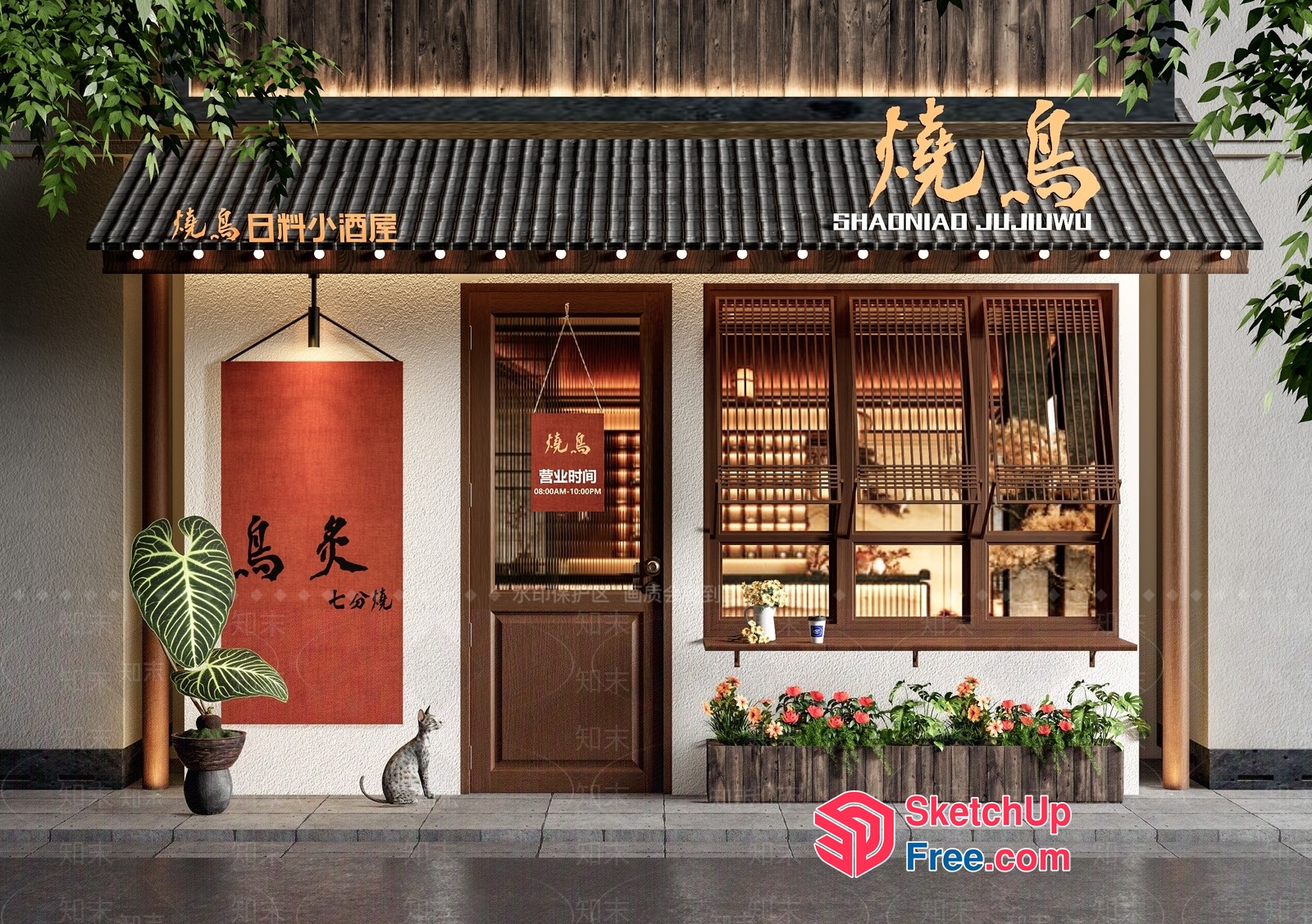 Traditional Asian Bakery Shop 3D SketchUp File