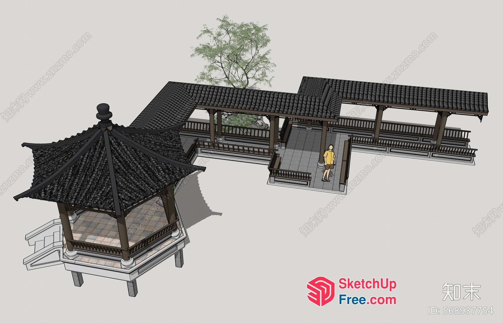 Traditional Chinese Pavilion 3D SketchUp File